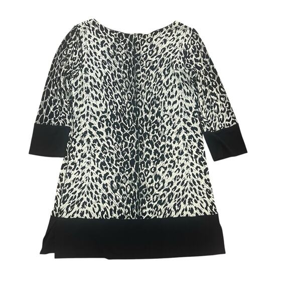 Eva Varro Womens Cheetah Black & Gray 3/4 Sleeve Tunic Top Size Medium - Picture 4 of 5